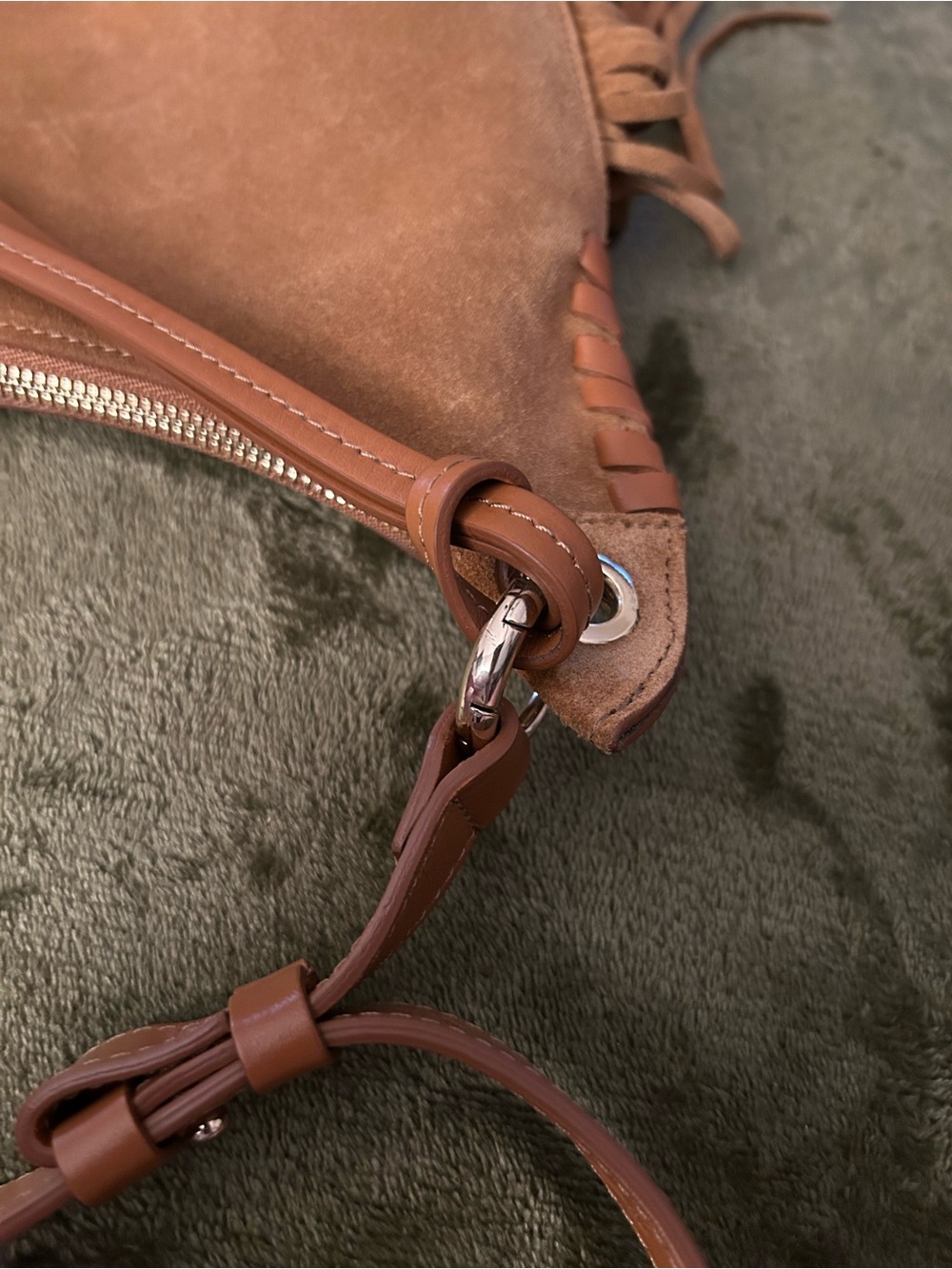 ba&sh Swing Fringed Suede Shoulder Bag -
Cognac Brown (As-ls) - Picture 10 of 14